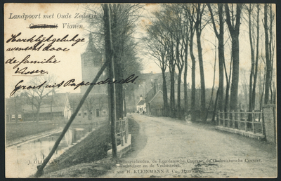 17233 Gezicht op de Landpoort en de Oude Zederik te Vianen.